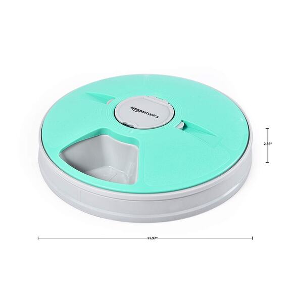Amazon Basics Automatic Electronic Timed Pet Feeder - 6 Portions, Teal - Picture 6 of 7